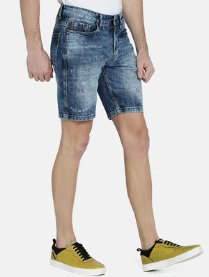 blue washed denim shorts - 16330182 - Standard Image - 2