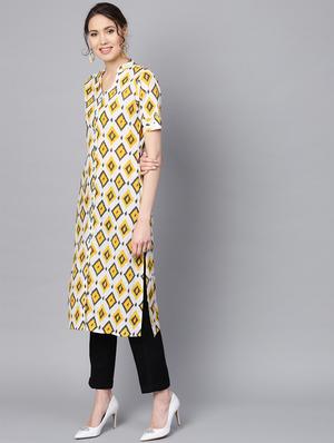 Printed straight kurta - 16330436 - Standard Image - 2