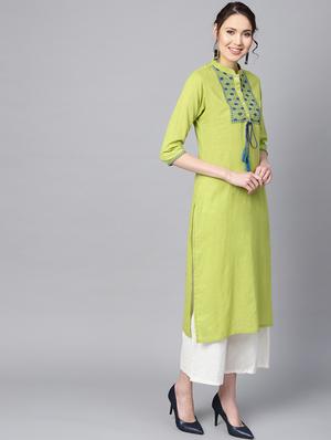embroidered straight kurta - 16330447 - Standard Image - 2
