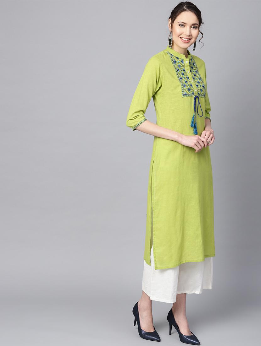 embroidered straight kurta - 16330447 - Zoom Image - 2