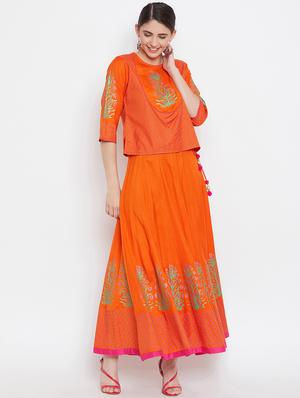 block printed skirt top set - 16330710 - Standard Image - 2