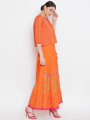 block printed skirt top set - 16330716 - Standard Image - 2