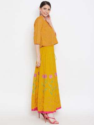 block printed skirt top set - 16330717 - Standard Image - 2