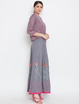 block printed skirt top set - 16330718 - Standard Image - 2