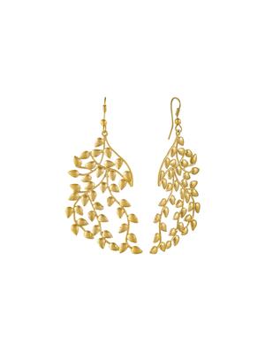 gold metal drop earring - 16330818 - Standard Image - 2