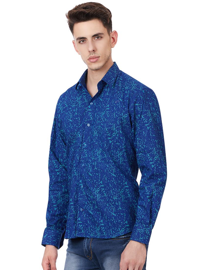 blue cotton casual shirt - 16331049 - Zoom Image - 2