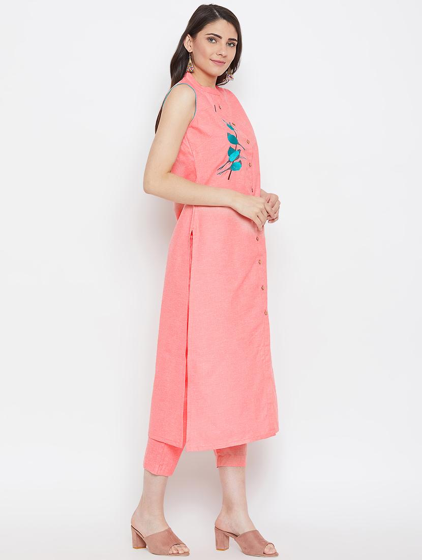 embroidered pastel kurta pant set - 16331196 - Zoom Image - 2
