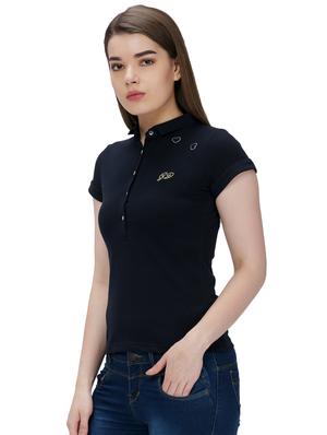 short sleeved solid polo tee - 16331464 - Standard Image - 2