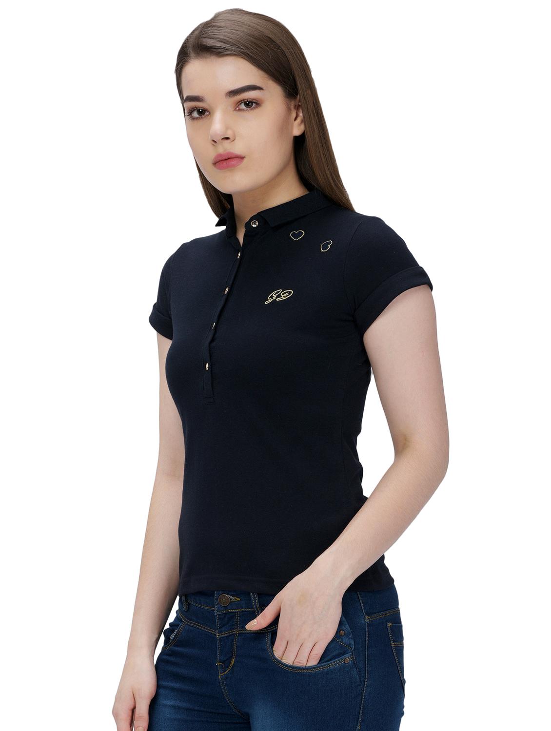 short sleeved solid polo tee - 16331464 - Zoom Image - 2