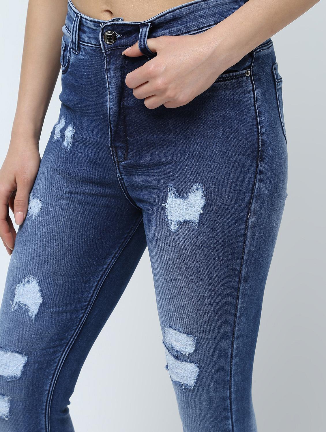 high rise distressed jeans - 16332357 - Zoom Image - 5
