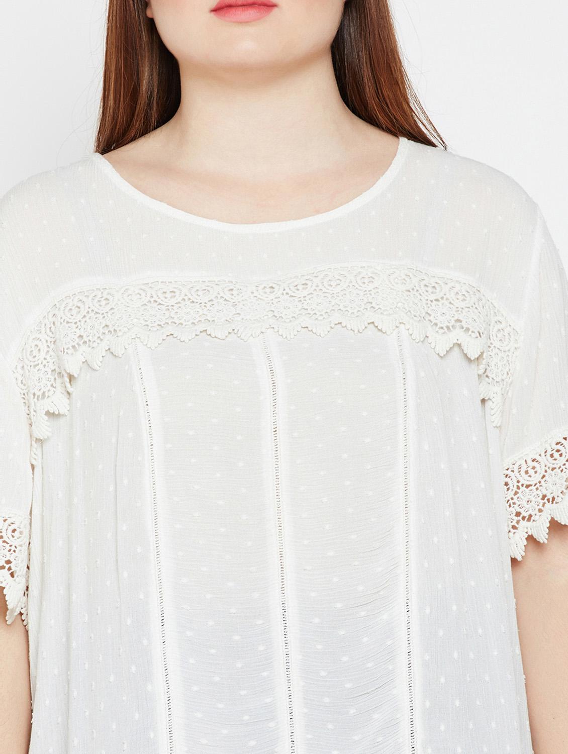 tie back lace detail plus top - 16333042 - Zoom Image - 5