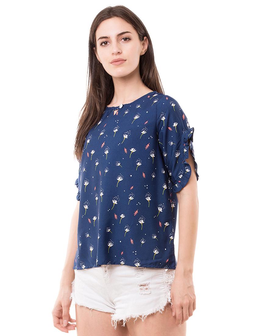 ruffle trim floral top - 16333398 - Zoom Image - 2
