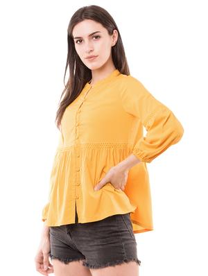lace insert button-up top - 16333405 - Standard Image - 2