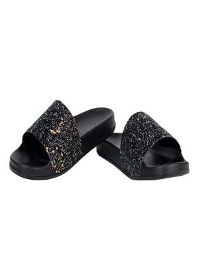 black slip on slides - 16333447 - Standard Image - 2