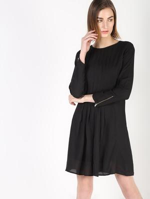 pleated solid shift dress - 16333752 - Standard Image - 2