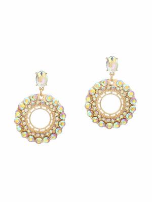gold zinc drop earring - 16334013 - Standard Image - 2
