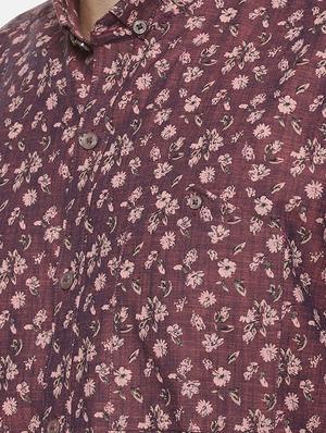 pink floral print casual shirt - 16334673 - Standard Image - 5
