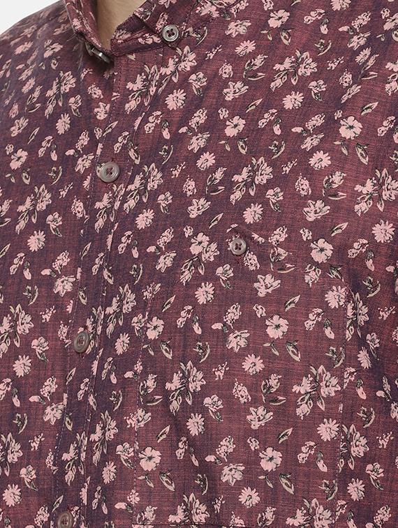 pink floral print casual shirt - 16334673 - Zoom Image - 5