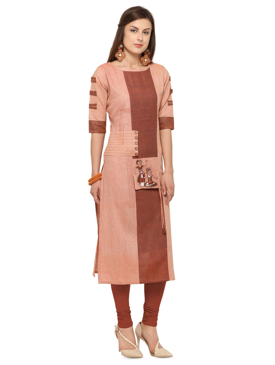 patchwork printed straight kurta - 16334913 - Zoom Image - 2