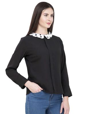 peterpan collar concealed placket top - 16335313 - Standard Image - 2