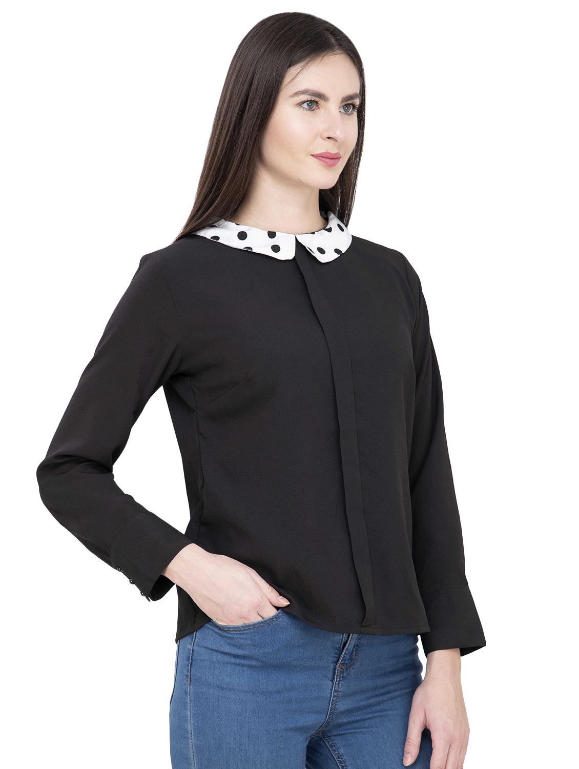 peterpan collar concealed placket top - 16335313 - Zoom Image - 2