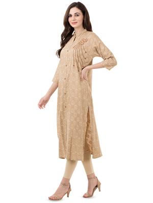 block print straight kurta - 16335681 - Standard Image - 2