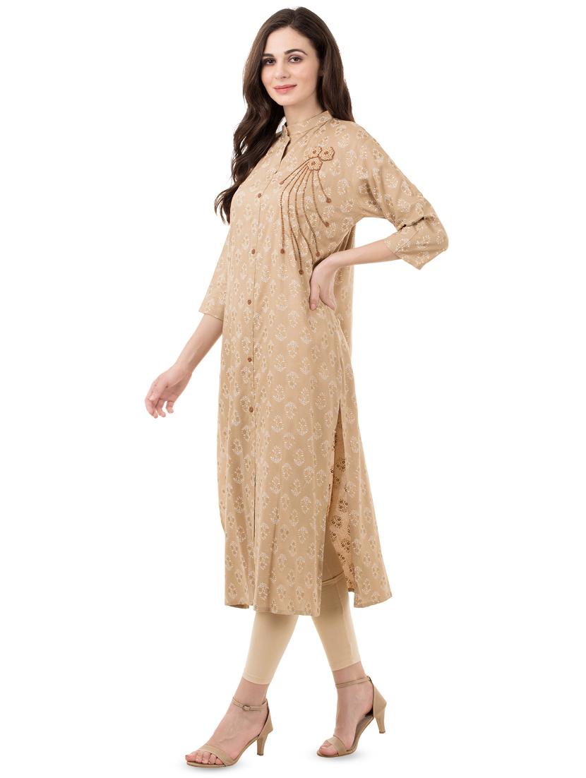 block print straight kurta - 16335681 - Zoom Image - 2