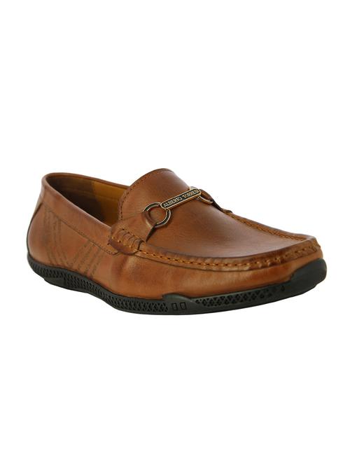 tan leatherette slip on loafers - 16336102 - Standard Image - 1