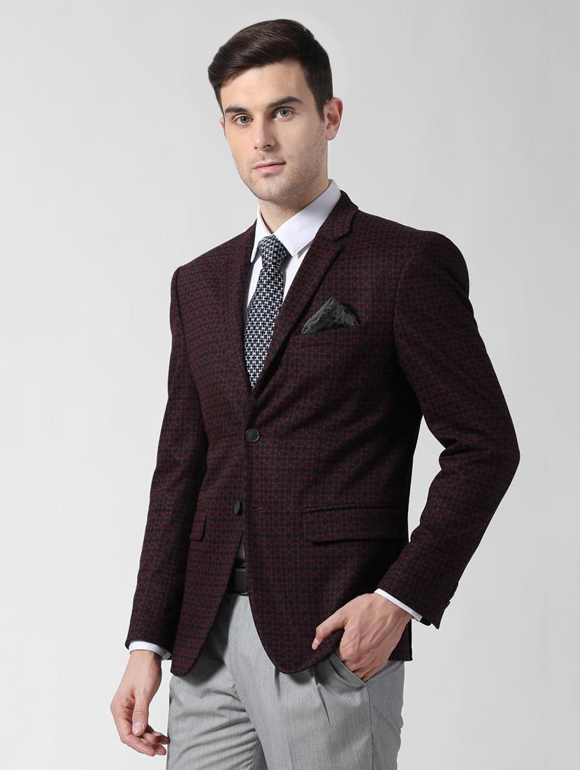 red printed single breasted casual blazer - 16336157 - Zoom Image - 2