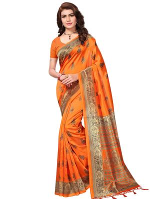 multicolor set of 2 printed saree combo with blouse - 16337000 - Standard Image - 2