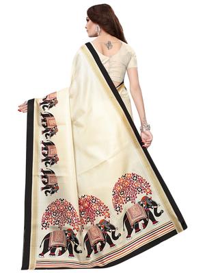multicolor set of 2 printed saree combo with blouse - 16337016 - Standard Image - 5