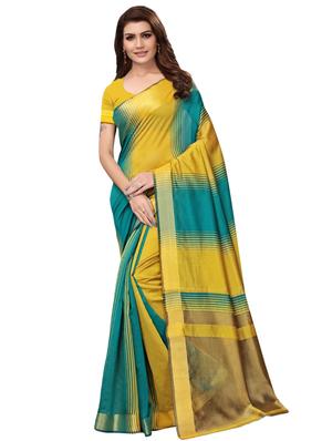 multicolor set of 2 printed saree combo with blouse - 16337021 - Standard Image - 2
