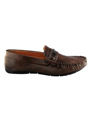 brown leatherette slip on loafers - 16337345 - Standard Image - 2