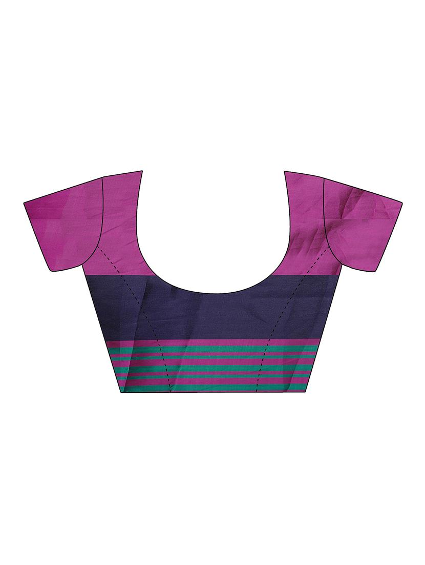 stripes woven saree with blouse - 16337378 - Zoom Image - 2