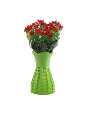 foliyaj artificial tall red flower bunch with vase - 16337708 - Standard Image - 2