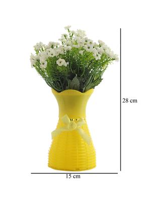 foliyaj artificial tall white flower bunch with vase - 16337710 - Standard Image - 5