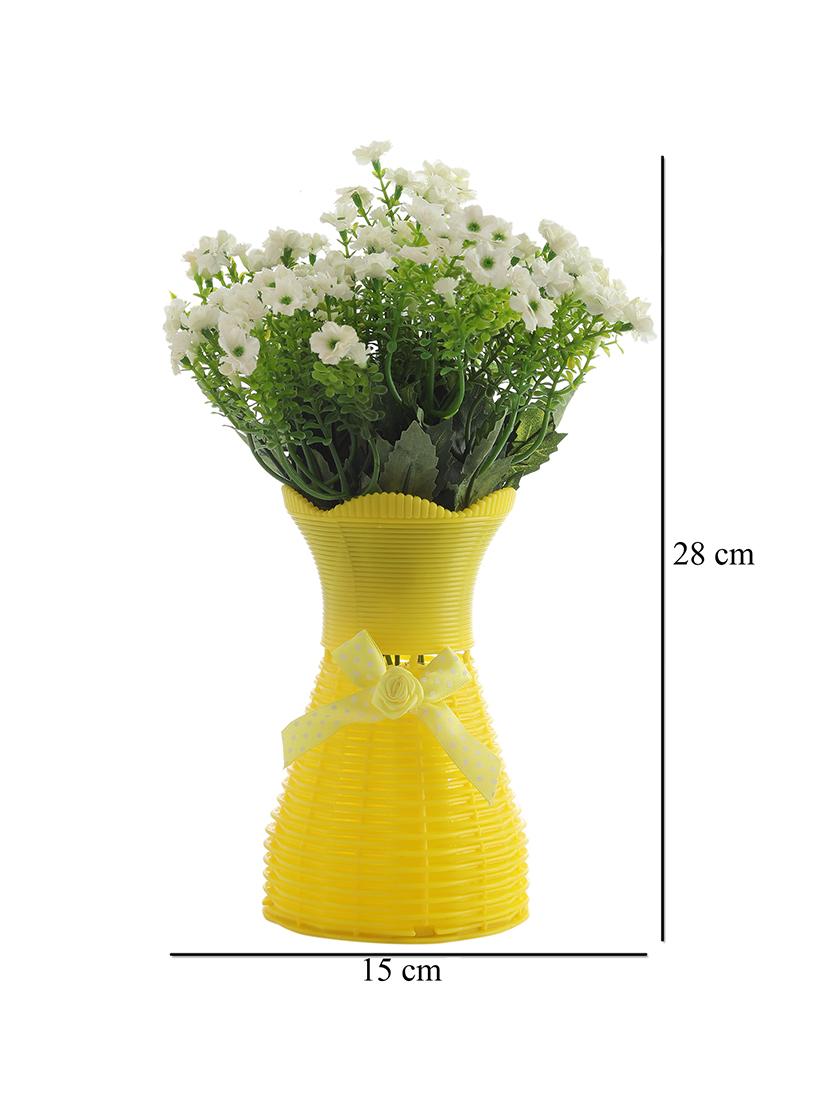 foliyaj artificial tall white flower bunch with vase - 16337710 - Zoom Image - 5