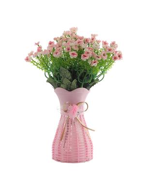 foliyaj artificial tall pink flower bunch with vase - 16337711 - Standard Image - 2