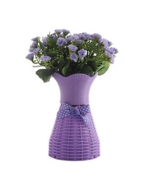 foliyaj artificial purple marigold flower bunch with vase - 16337714 - Standard Image - 2