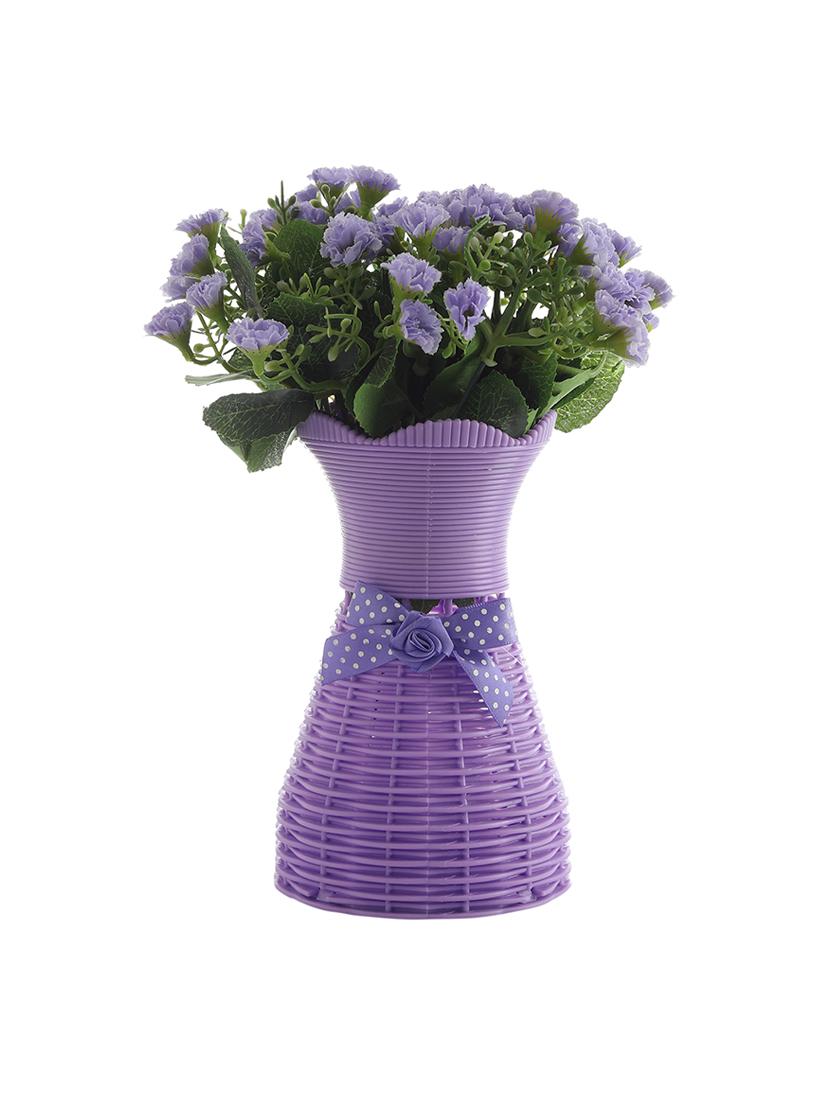 foliyaj artificial purple marigold flower bunch with vase - 16337714 - Zoom Image - 2