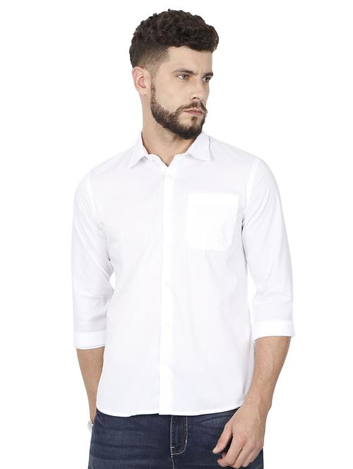 white solid casual shirt - 16337788 - Standard Image - 1