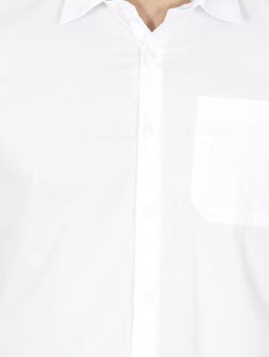white solid casual shirt - 16337788 - Standard Image - 5