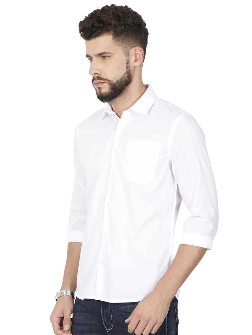 white solid casual shirt - 16337788 - Zoom Image - 2