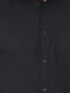 black solid casual shirt - 16337789 - Standard Image - 5