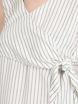 tie knot front striped top - 16339563 - Standard Image - 5