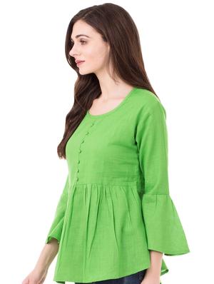 bell sleeved gathered top - 16339639 - Standard Image - 2