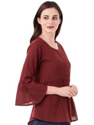 bell sleeved gathered top - 16339640 - Standard Image - 2