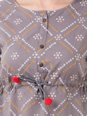 pom-pom detail drawstring bandhini top - 16339644 - Standard Image - 5