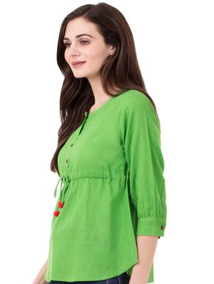 pom-pom detail drawstring top - 16339718 - Standard Image - 2