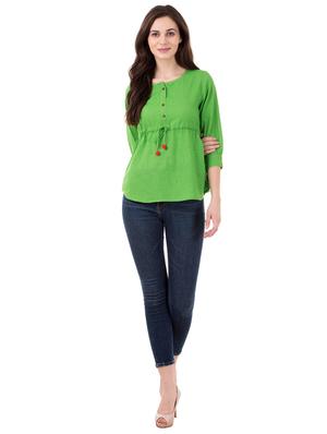 pom-pom detail drawstring top - 16339718 - Standard Image - 5